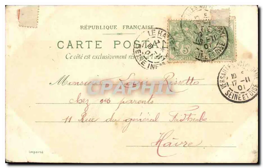 St-Cloud — Panorama et la Cascade — Éditeur N. & L. R. M. 992 - Verso