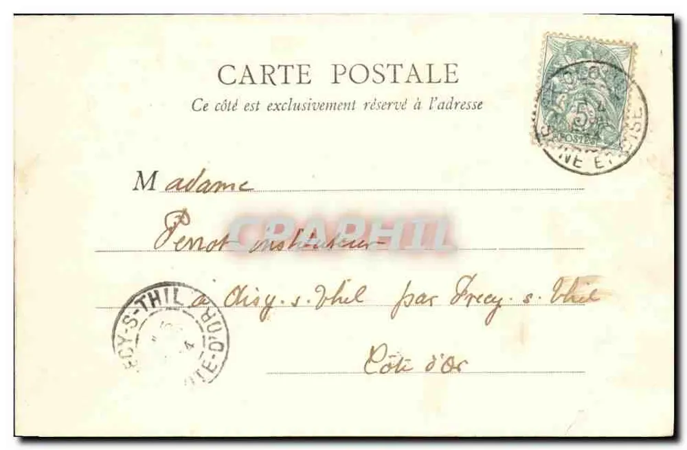Localização do Castelo de Saint-Cloud — A. Bourdier, editora, Versailles - Verso