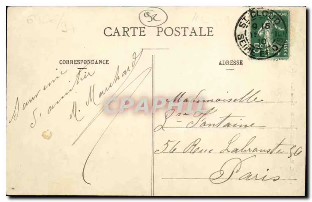 Saint-Cloud — Bassin Saint-Jean — C.M. n° IIa - Verso