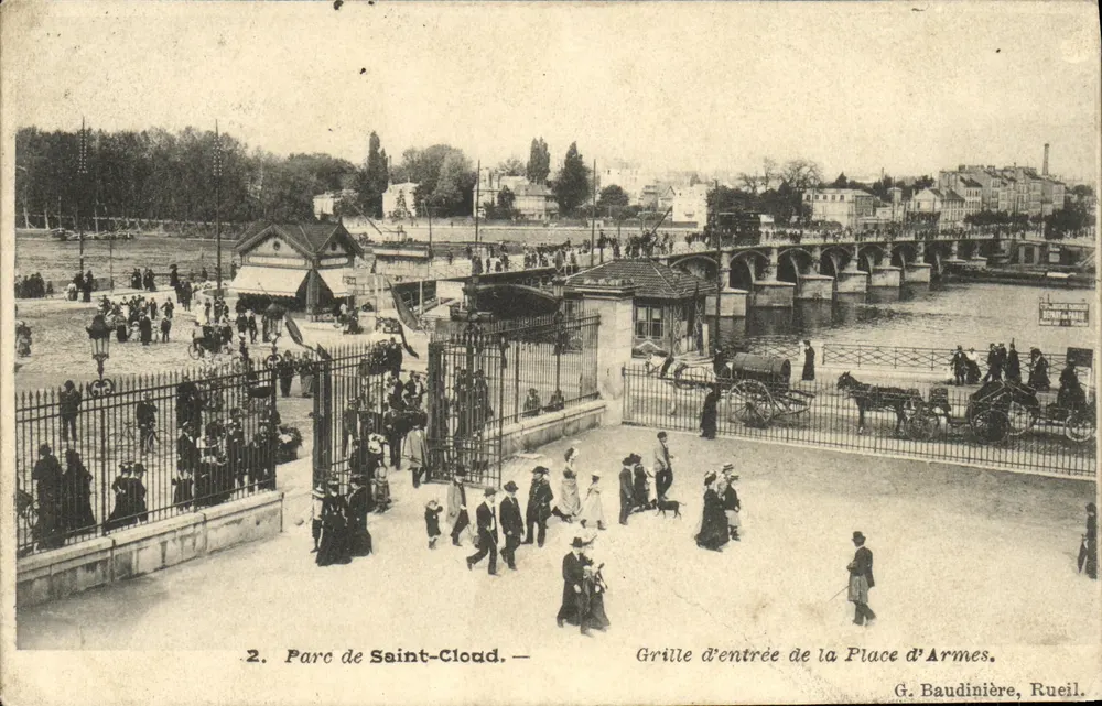 Parque de Saint-Cloud — Grade de entrada da Place d'Armes — G. Baudinière, Rueil - Frente