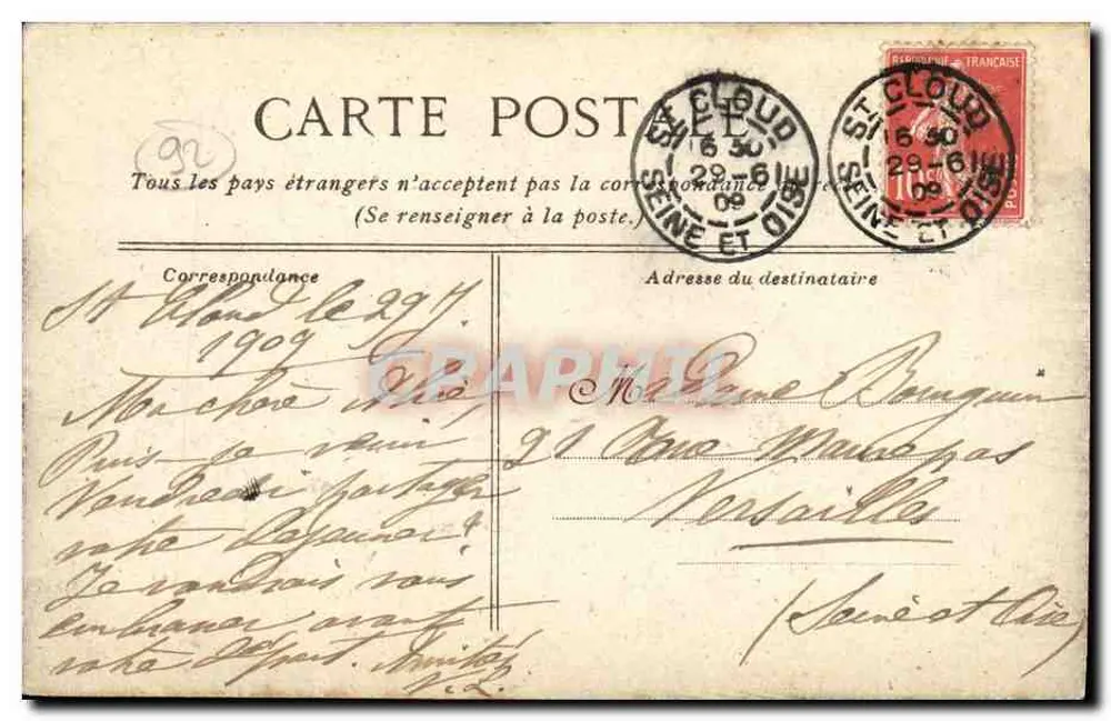 Saint-Cloud - Die Seine, das Embarkationsdeck — Let's-Bernot, Fähre — unbekannter Verleger, Nr. 6 - Rückseite
