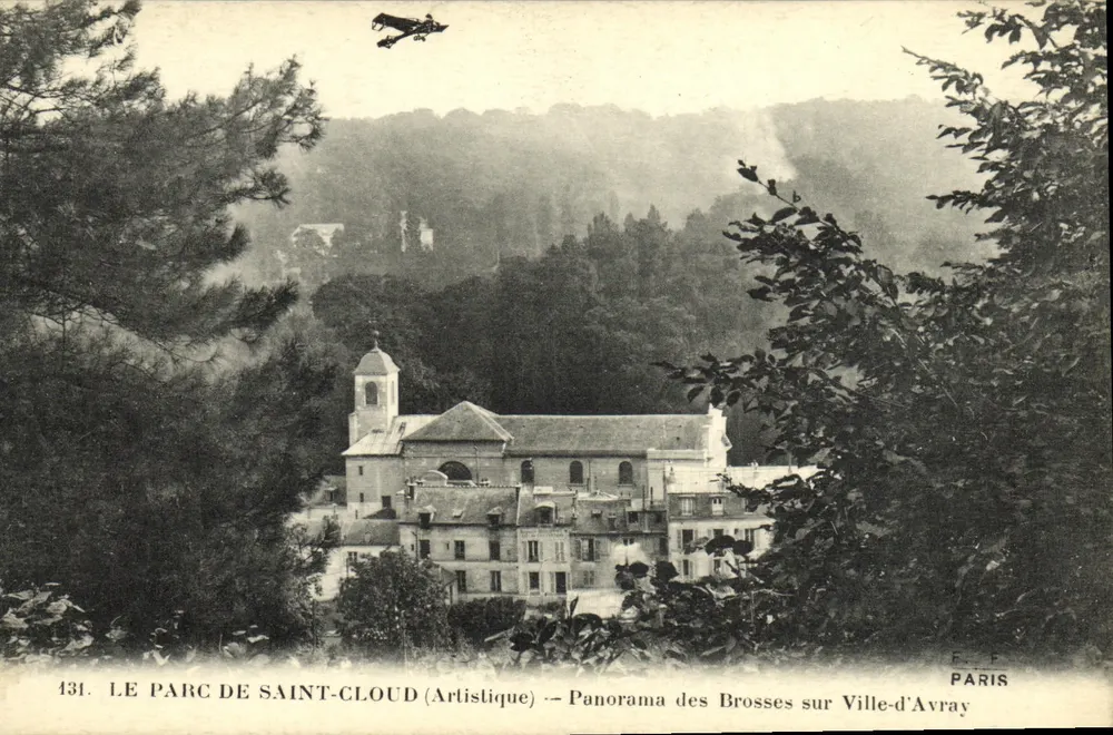 Der Park von Saint-Cloud (Künstlerisch) — Panorama der Brosses über Ville-d'Avray — F. Fleury, Paris - Vorderseite