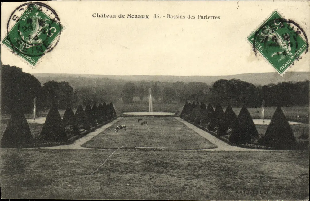 Schloss Sceaux — Bassins der Parterres — Moniteur Publicateur, Paris - Vorderseite
