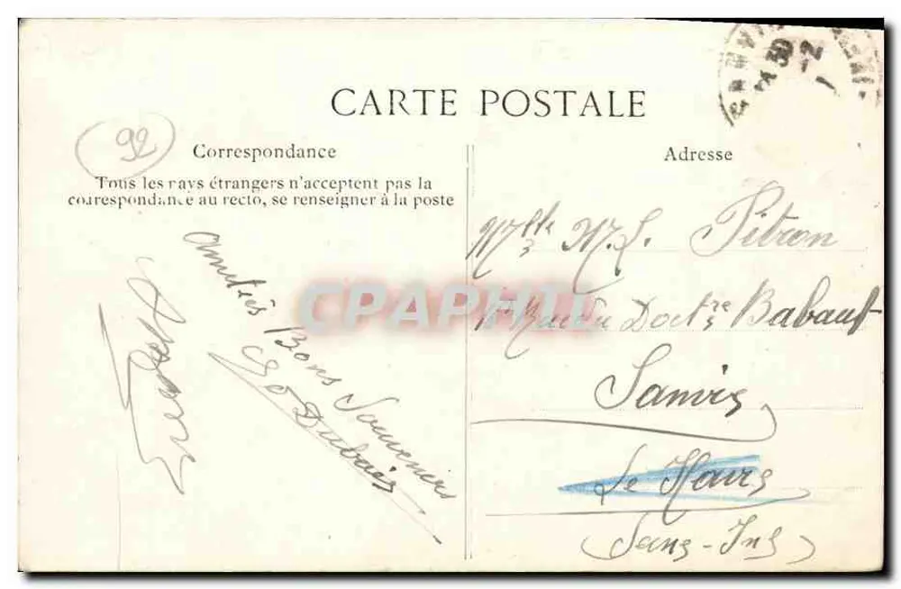 Sèvres — Place du Parc und rue Trayon — Verlag E. L. D. - Rückseite