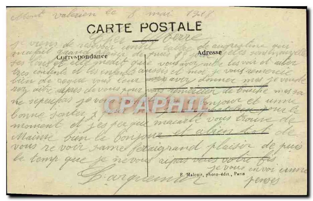 Suresnes Porte-Bonheur — editor E.M. — número de série não visível - Verso