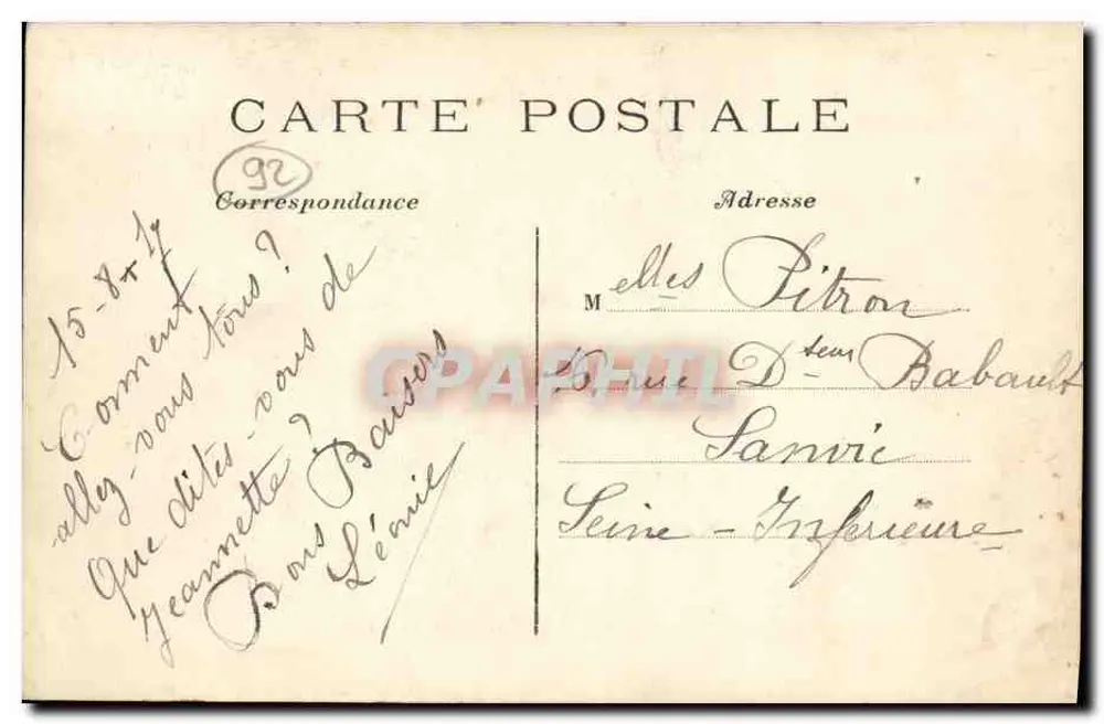 CIDADE DE AVRAY — O Monumento Corot — Edição do Café-Restaurante do Père Auto - Verso