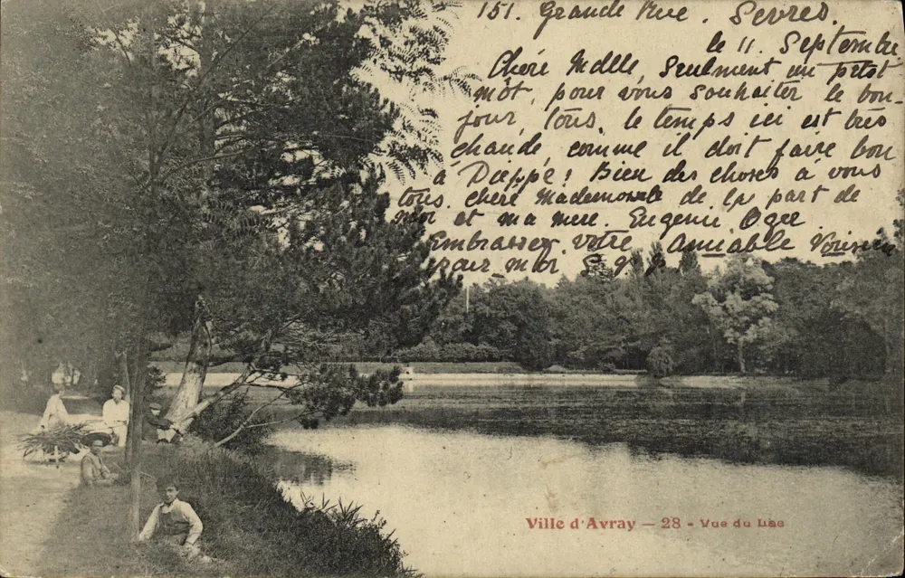 Cidade de Avray — Vista do lago — Coleção F. Fleury - Frente