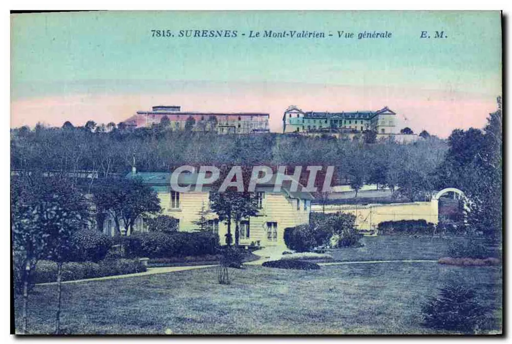 Suresnes - Il Mont-Valérien - Vista generale — E. M. — n° 7815 - Recto