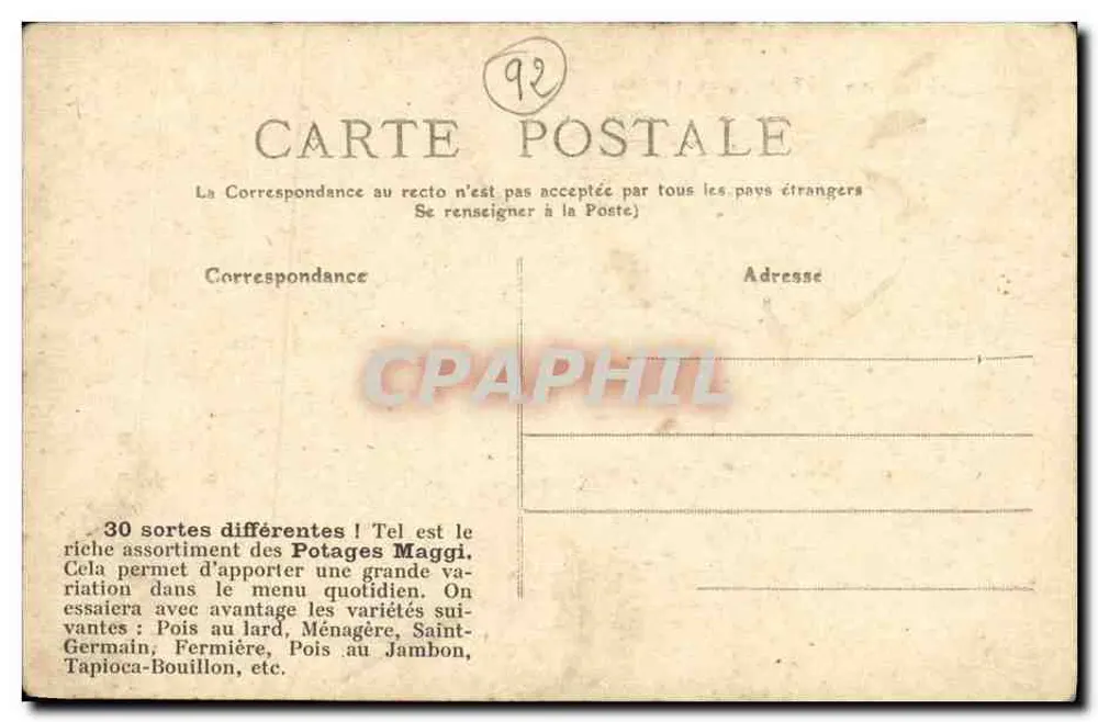Suresnes — De Seine en de Brug — Uitgever E.F. n°47 - Achterkant