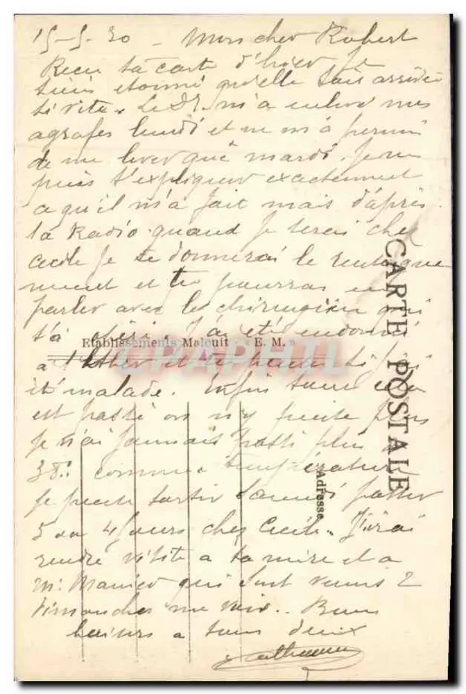 Clichy — Atelier du Printemps — E.M. — n°2219 - Rückseite