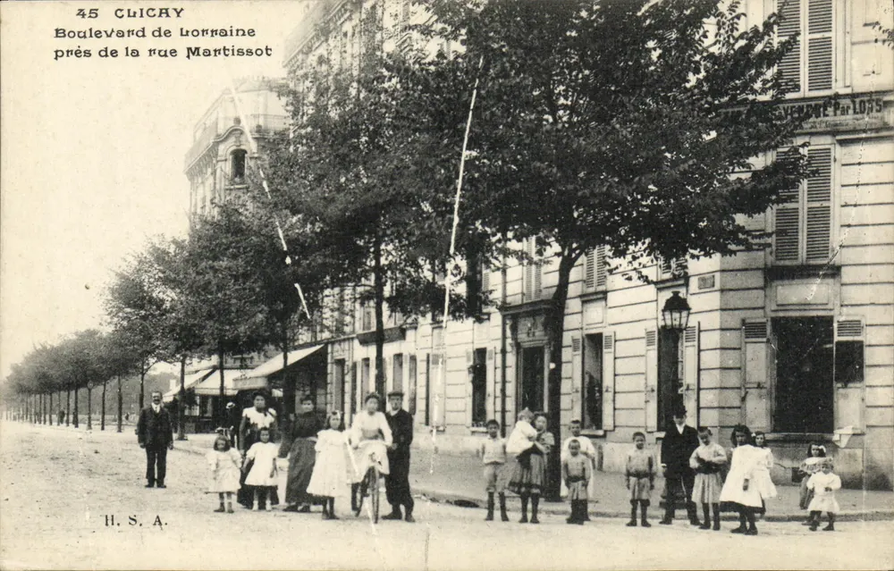 45 Clichy — Boulevard de Lorraine in der Nähe der rue Martissot — Verlag H.S.A. - Vorderseite