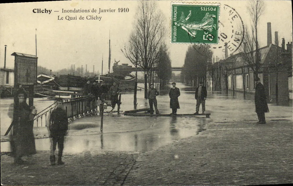 Clichy — Überschwemmungen im Januar 1910 — Der Quai de Clichy - Vorderseite