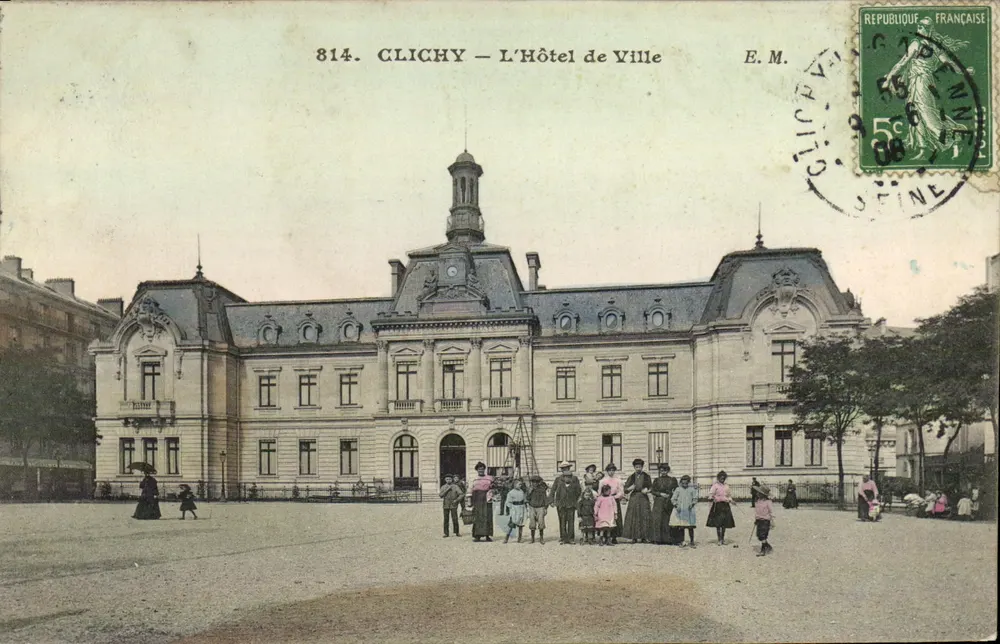 Clichy — L'Hôtel de Ville — E. M. - Anverso