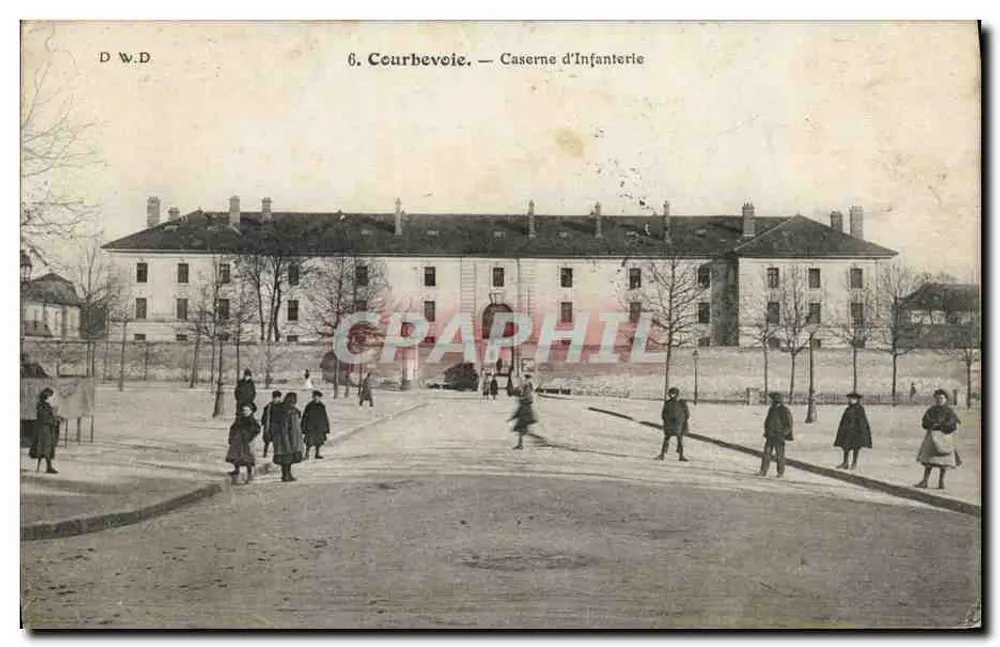 Courbevoie — Caserne d'Infanterie — D.W.D - Recto