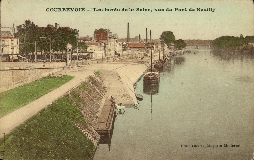 Courbevoie — Die Ufer der Seine, gesehen vom Pont de Neuilly — Edit. Olivier, Moderne Boutique - Vorderseite