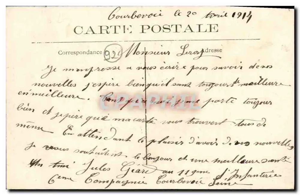 Courbevoie — Boulevard de Courbevoie — Tramway-Station — Verlag Asnières - Rückseite