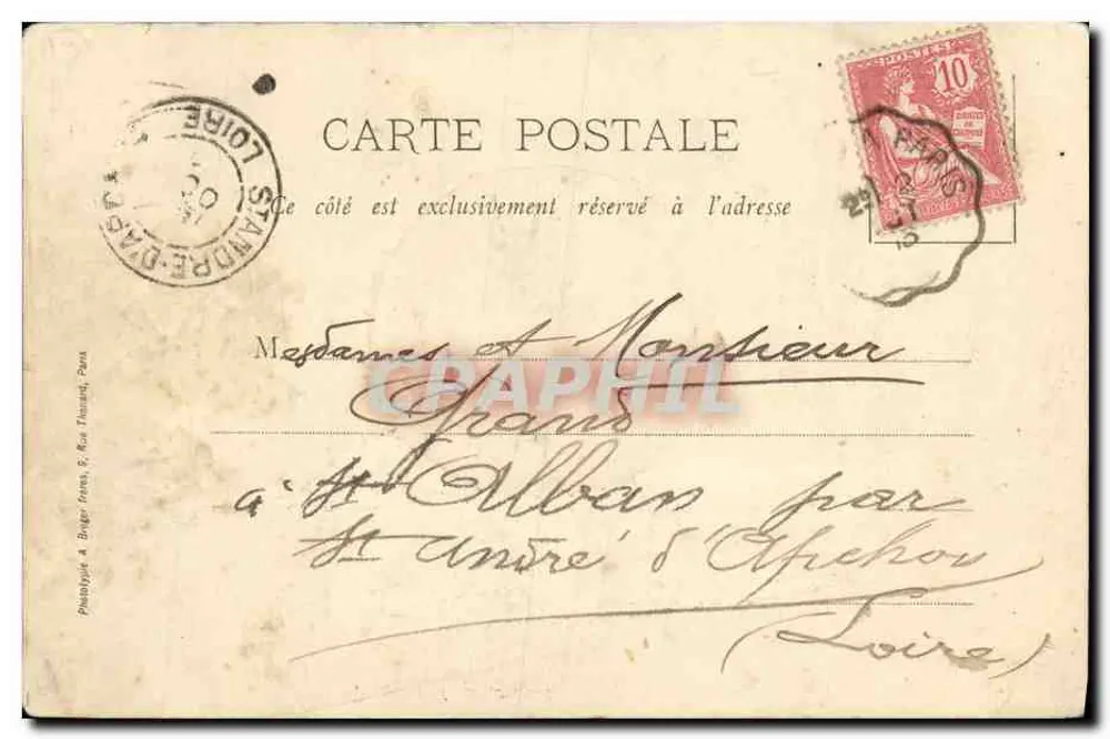 Darches (Isère) — Instytut Pasteura — fototypia A. Bruger, Darches - Rewers