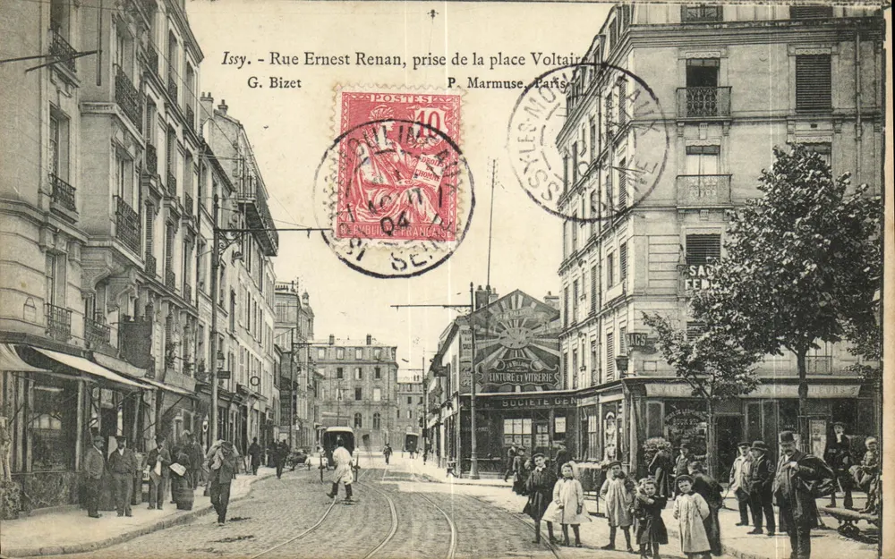 Issy-les-Moulineaux - Rue Ernest Renan, Aufnahme von der Place Voltaire — G. Bizet, P. Marmuse, Paris - Vorderseite