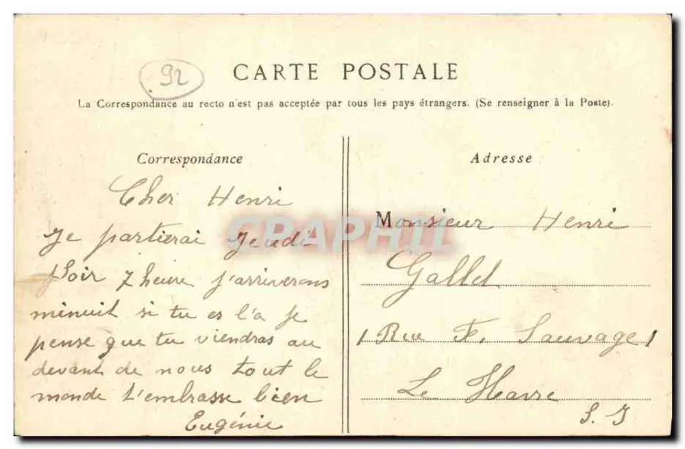 Lembrança de Issy-les-Moulineaux — colagem de vistas locais — editor não visível - Verso