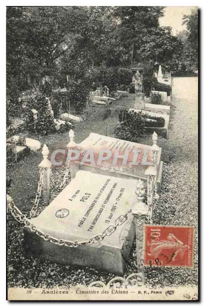 Asnières — Cimitero dei Cani — B.F. PARIS 59 - Recto