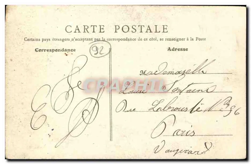 Inès II — Tumba no Cemitério dos Cães — B. F., Paris - Verso