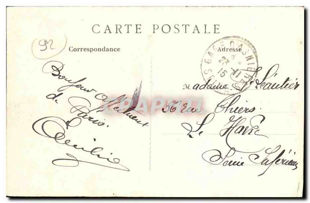 Asnières - Panorama Nordeste — B.F., Paris — n°90 - Verso