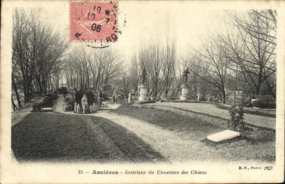 Asnières - Innenansicht des Hundfriedhofs — B.F., Paris, n°25 - Vorderseite