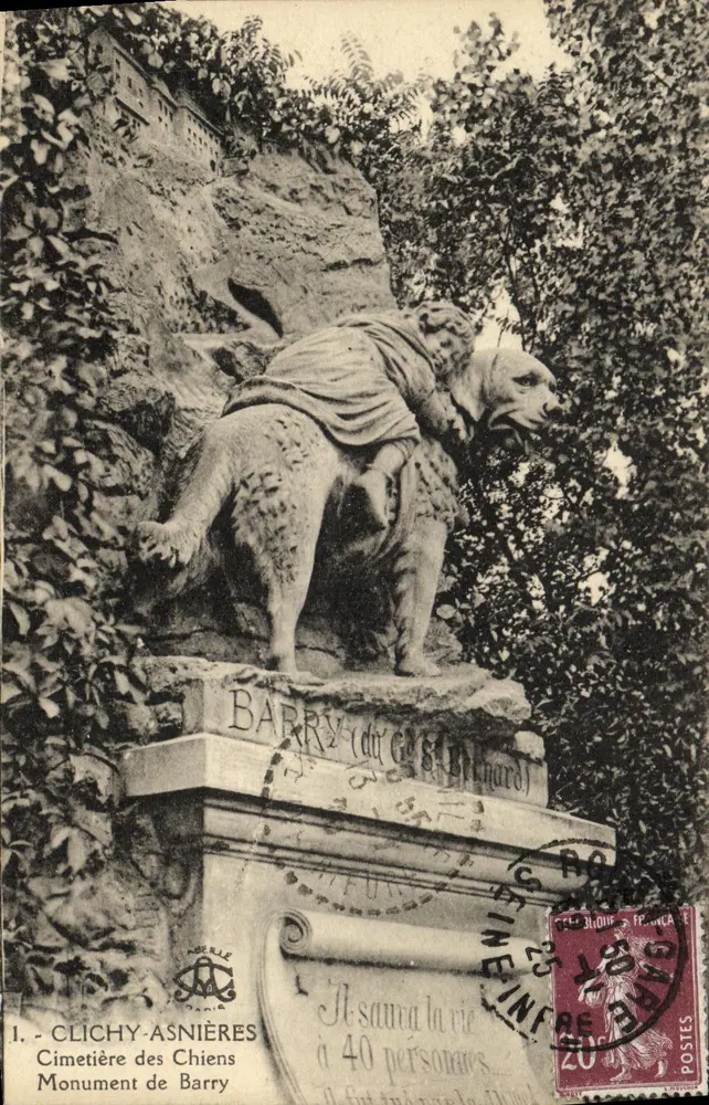 Clichy-Asnières — Tierfriedhof, Barry-Denkmal (des G. S. Bernard) - Vorderseite