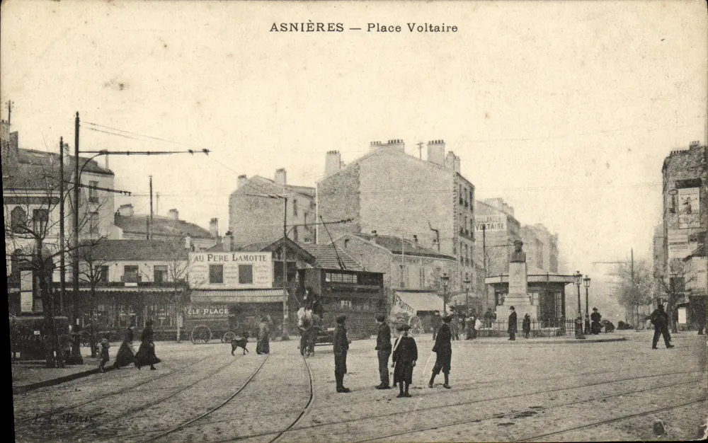 Asnières — Praça Voltaire — Editor L. L. Houdé - Frente