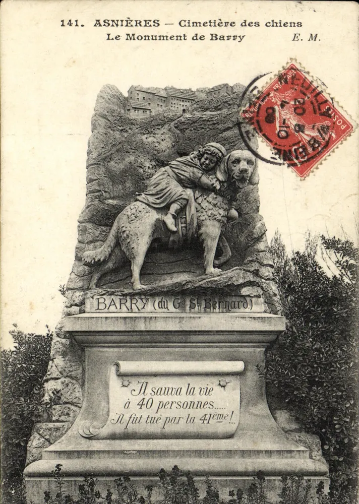 Asnières — Tierfriedhof — Der Barry-Monument (Der Heilige Bernhard-Hund) — E.M. - Vorderseite