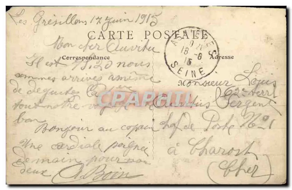 Anières — Der « Clément-Bayard » über dem Pont — B. F., Paris - Rückseite