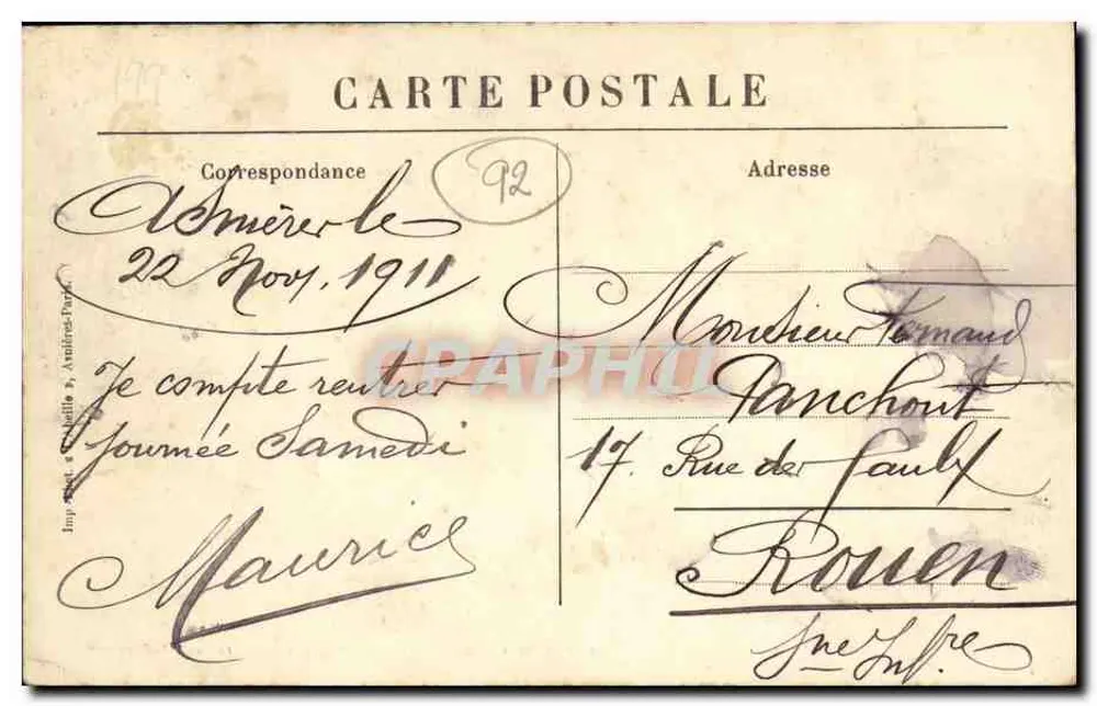 Asnières - Avenue de Courbevoie - Die beiden Bögen — L'Abelle, n°4 - Rückseite