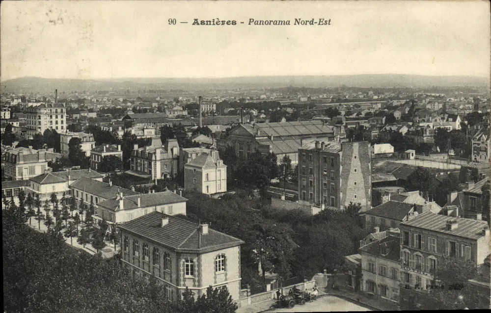 Asnières - Panorama Nordest — Editor B. F. Paris, n° 90 - Anverso