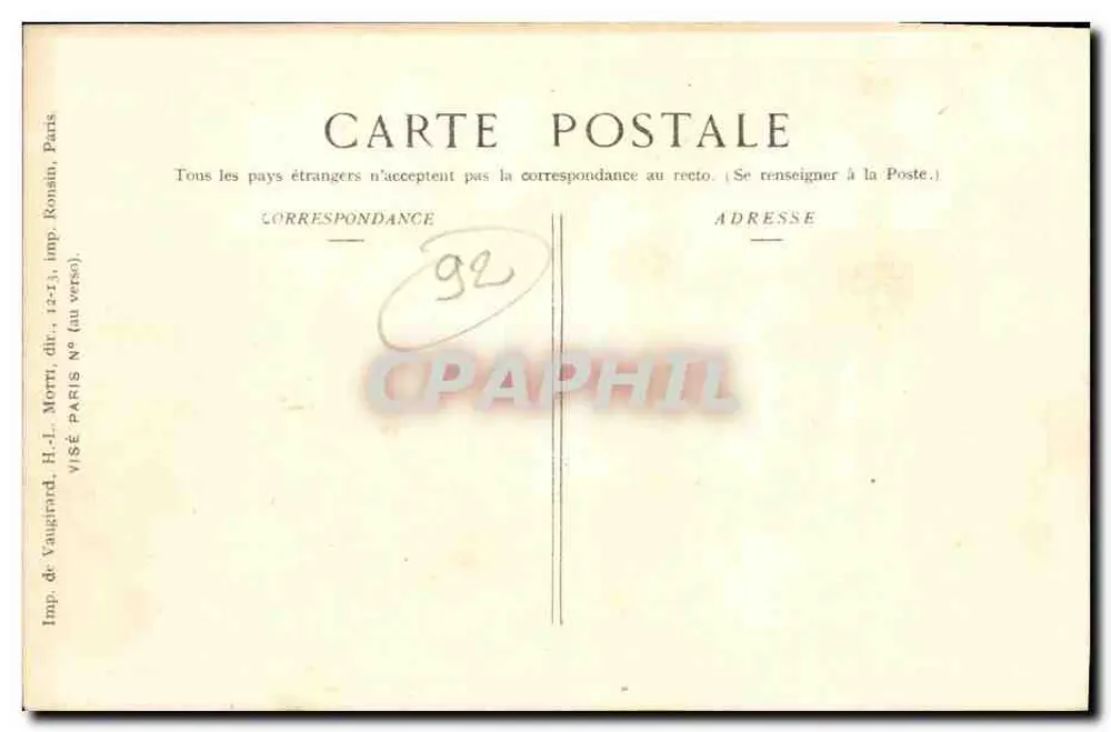 Asnières — Zerstörtes Haus, bombardiert von Zeppelins — Ed. Pays de France - Rückseite