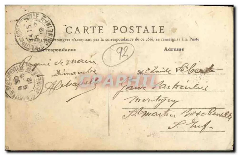 Anjouer - Cemitério dos Cães — B.F. Paris 26 - Verso