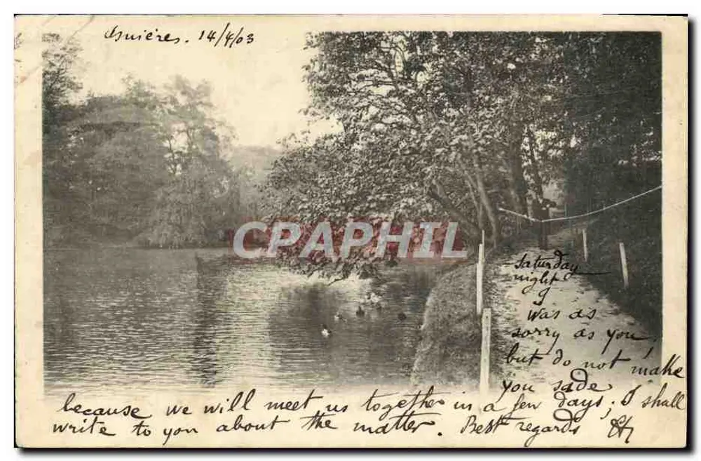 Douvières — vue de lac bordé d'arbres — éditeur non visible - Frente