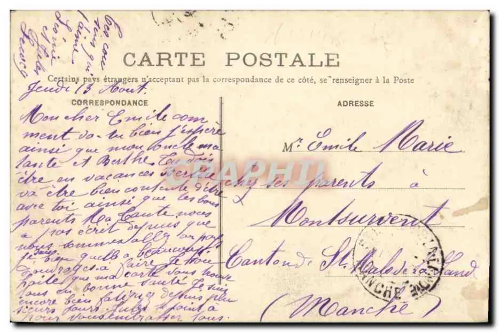 Asnières — Vue panoramique, côté Ouest — Édition Palmieri, Asnières - Verso