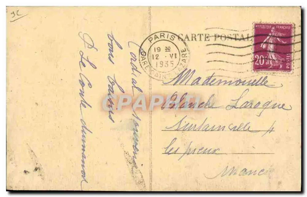 Asnières — Margens da Senha — C. P. A. P. H. I. L. - Verso