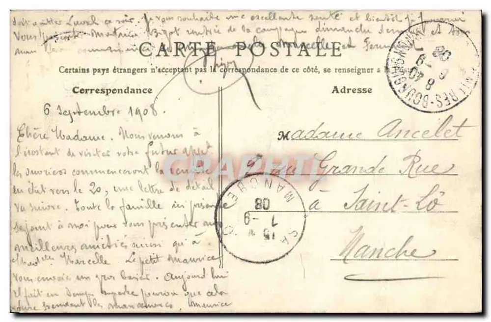 Asnières - Castello Pouget — Insieme del Parco — B.F., Parigi, n°111 - Verso