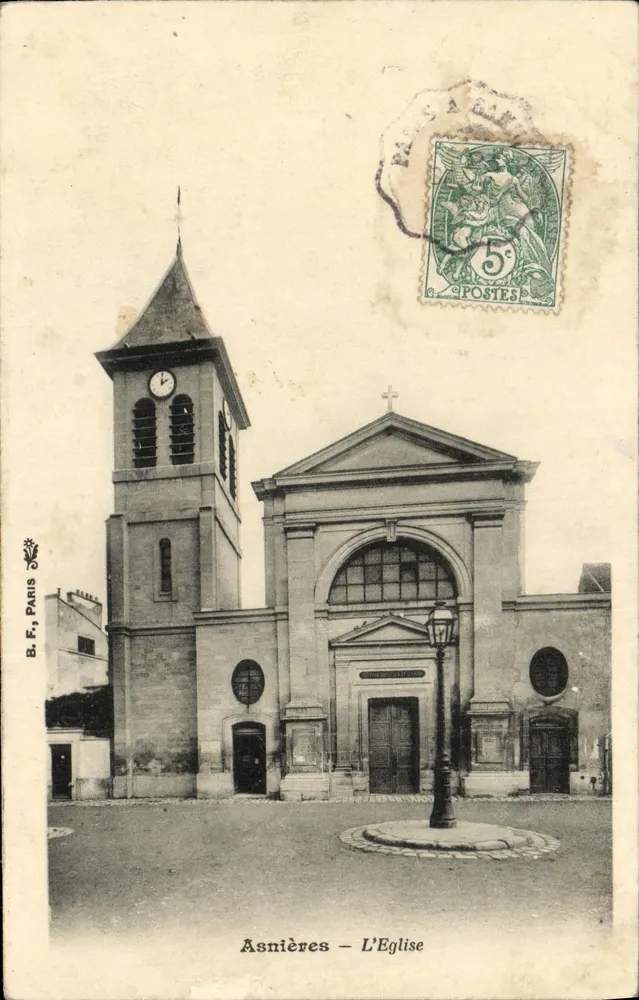 Asnières – A Igreja — B.F. Paris, número de série não visível - Frente