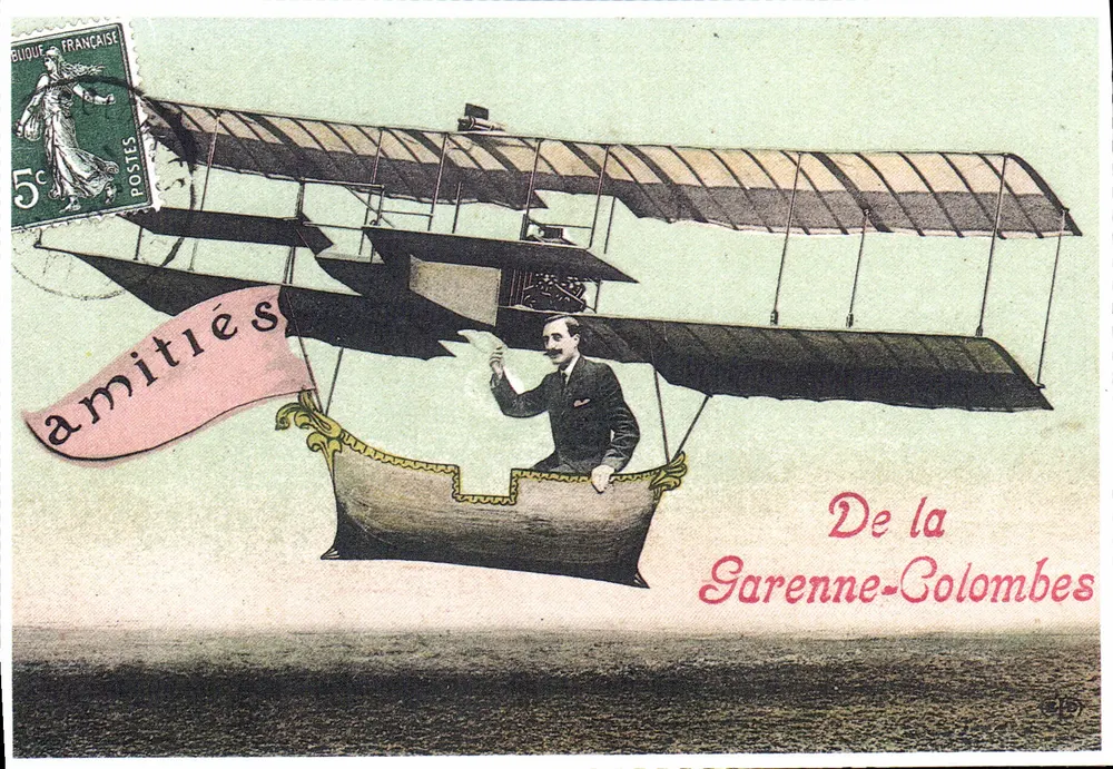 Aviador em um biplano - De la Garenne-Colombes - Editor não visível - Frente