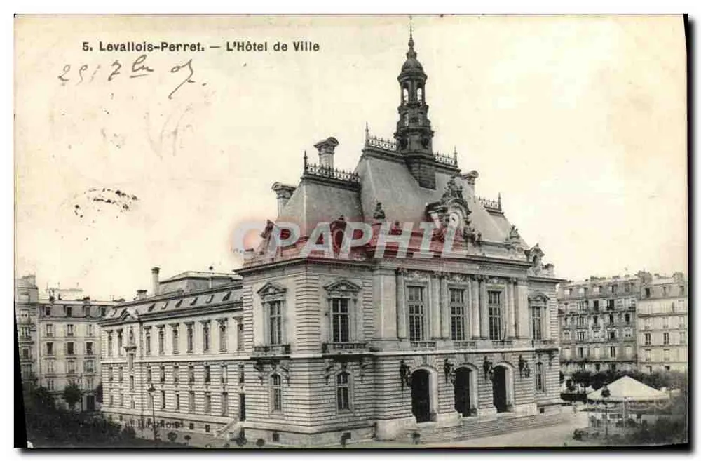Levallois-Perret — L'Hôtel de Ville — éditeur non visible, n° de série 5 - Recto