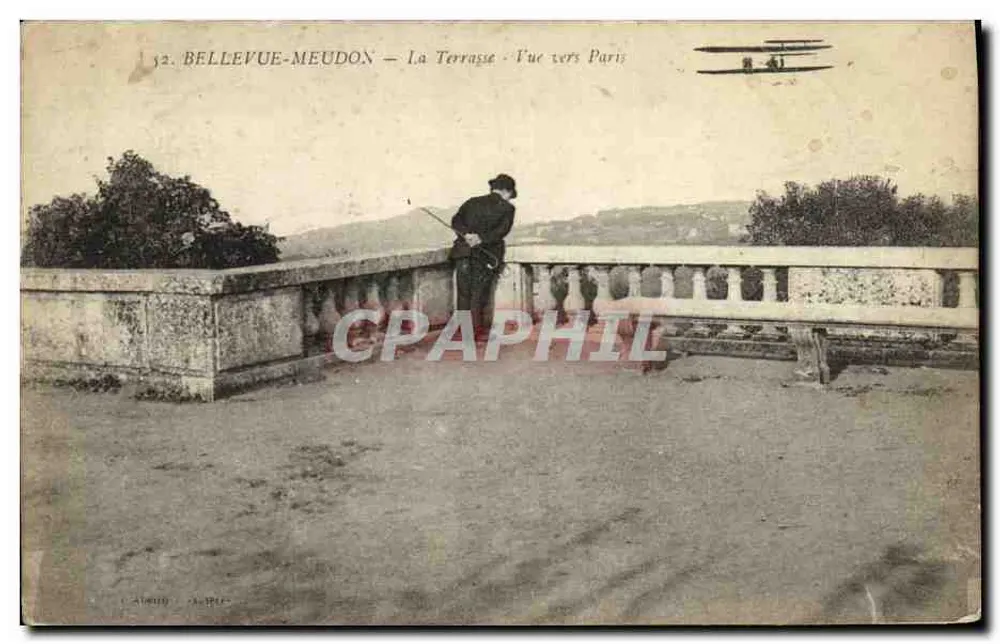 BelleVue-Meudon — La Terrasse — Vue vers Paris — éditeur Almoly, n° 52 - Recto