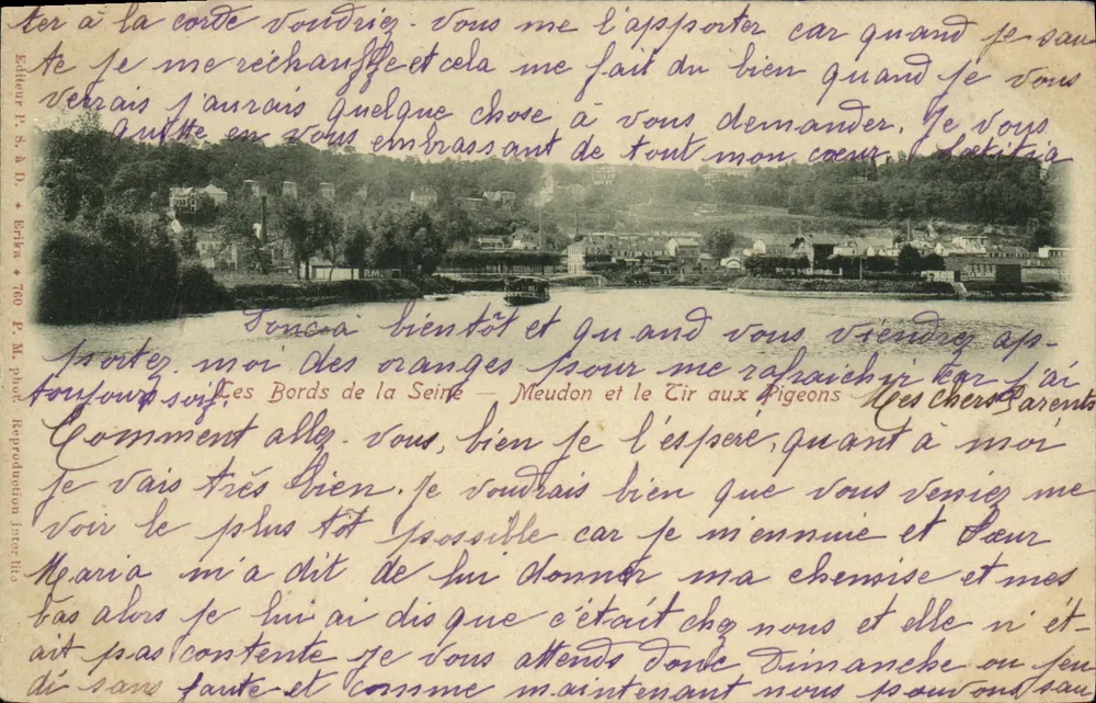 Die Ufer der Seine — Meudon und das Taubenschuss — Verlag P. S. & D. Épitha + 760 - Vorderseite