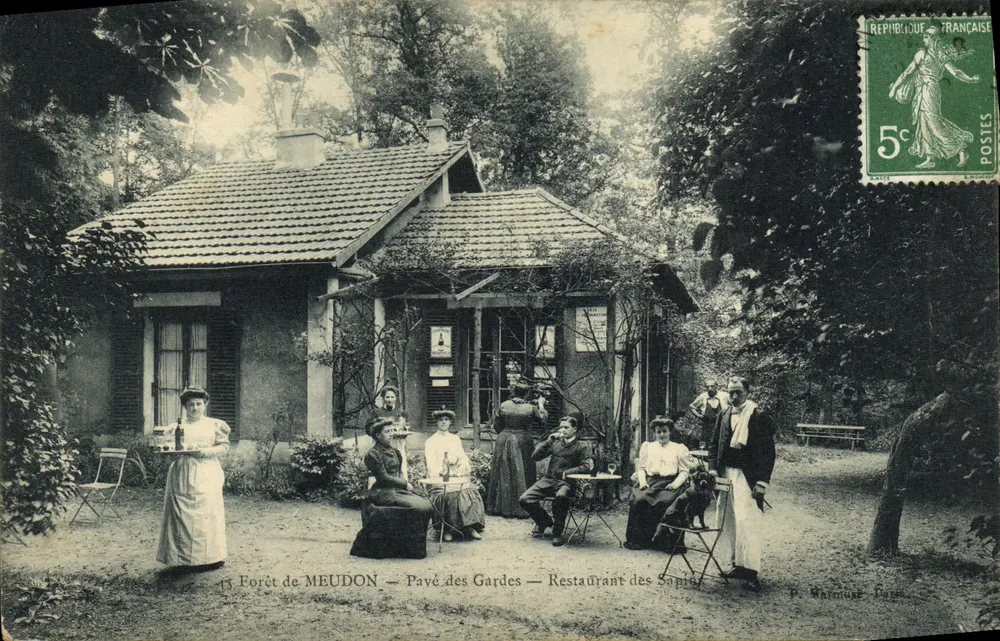 Forêt de Meudon — Pavé des Gardes — Restaurant des Sapins — P. Darmuse Farge - Recto