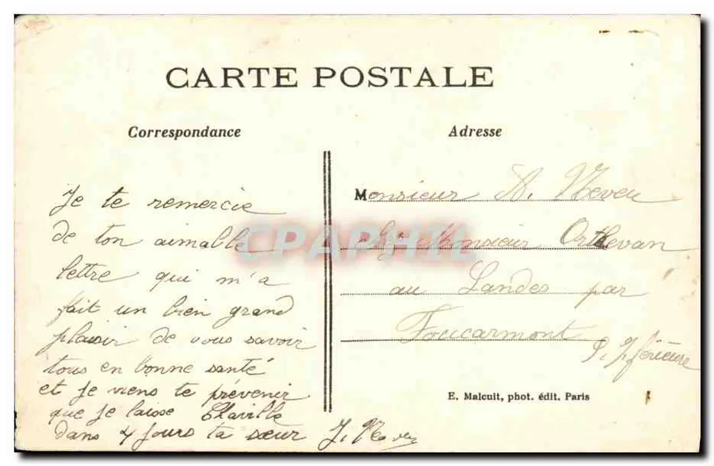 Bois de Meudon-Clamart — La source ferrugineuse — E.M. (éditeur imprimé sur la carte) - Verso