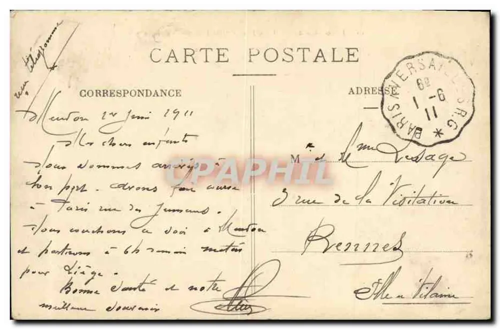 Panorama de MEUDON e Orfanato do Val Fleury — série 18 — editor Paris - Verso