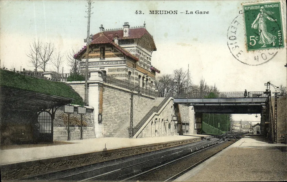 Meudon - A Estação — estação ferroviária — Malcuit, fot.-edit., Paris, n°43 - Frente