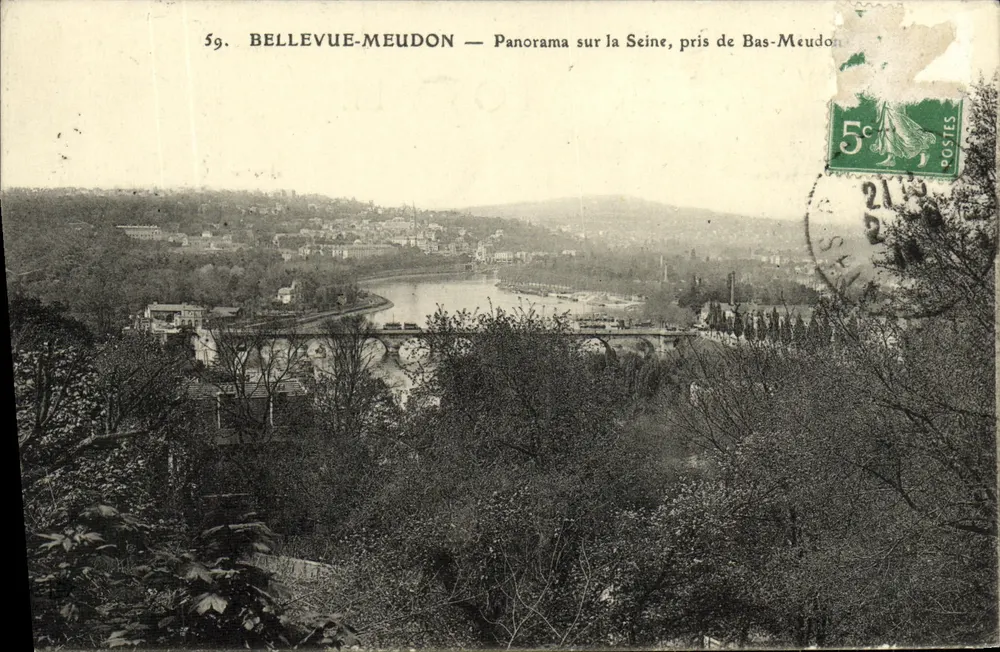 BelleVue-Meudon — Panorama sur la Seine, pris de Bas-Meudon — éditeur imprimeur non visible, n° 59 - Vorderseite