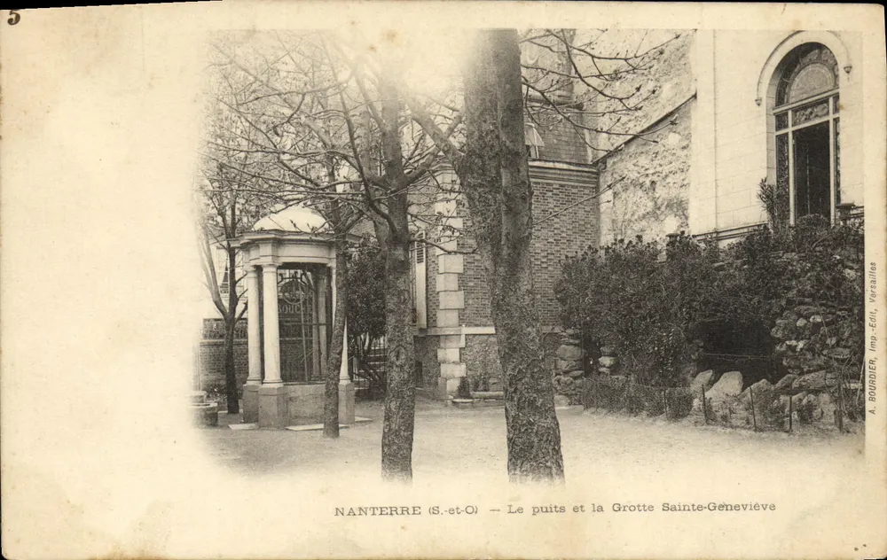 Nanterre (S.-et-O) — Der Brunnen und die Grotte Sainte-Geneviève — A. BOURDIER, Verleger, Versailles - Vorderseite